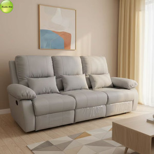 Sofá <span class=keywords><strong>reclinable</strong></span> manual de <span class=keywords><strong>3</strong></span> <span class=keywords><strong>plazas</strong></span> moderno, muebles de cuero PU, sala de estar <span class=keywords><strong>reclinable</strong></span>, Teatro genuino, juegos de sofá <span class=keywords><strong>reclinable</strong></span> de lujo 8923 - Product Image 4