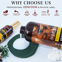 Sampo Pelembap Minyak Argan Organik Vegan Bebas Kekejaman Bebas Paraben Bebas Sulfat Minyak Argan Maroko untuk Rambut Keriting Kelapa