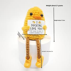 Jouets en crochet tissés à la main petit canard jaune animaux légumes et fleurs maternité couture et tissage poupées à énergie positive - Product Image 3