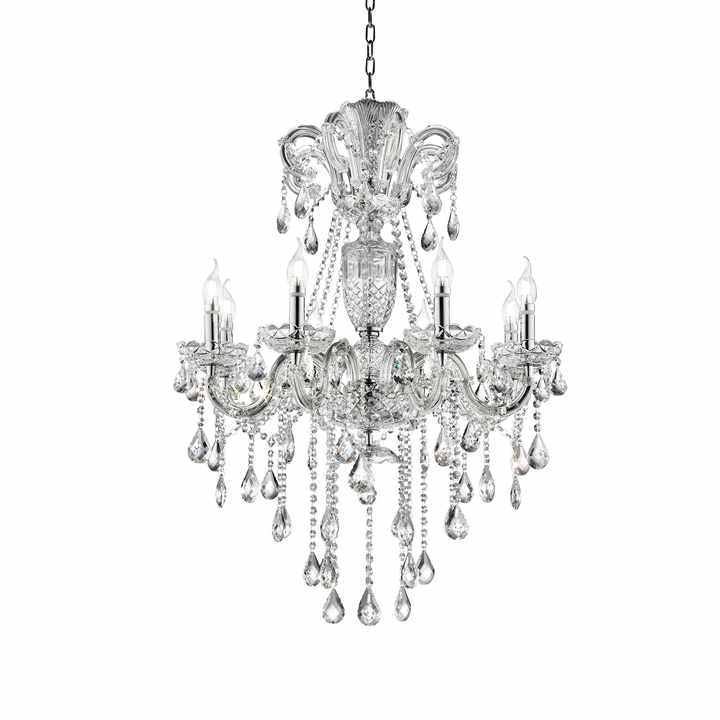 HMS Transparent Glass LED Ceiling Light Candle Style Empire Chandelier & Pendant Lights