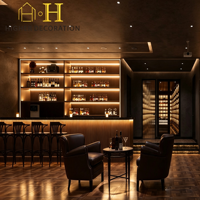 Meuble Bar Moderne pour Présentation de Vins, Cave à Vin de Luxe pour Villa et Sous-sol