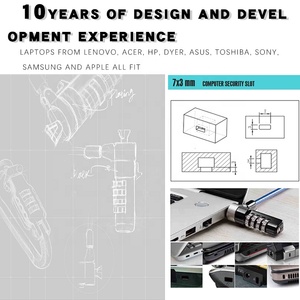 Đen Máy Tính Xách Tay Máy Tính Xách Tay Keyed Khóa An Ninh Khóa Cáp Cho An Toàn - Product Image 3