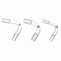 Adaptateur de distillation coudé à 75 degrés en verre borosilicate à paroi épaisse pour verrerie de laboratoire de chimie, personnalisé OEM