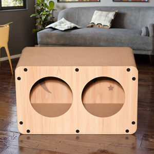 Luxe Extra Grote Golfkarton Kattenkrabber Geïntegreerd Met Een Klauwhuis En Een Kattenboom Ingebed En Bekrast - Product Image 5