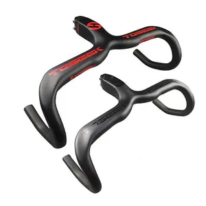 TOSEEK Bull horn Handlebar 400/420/440mm Bicycle Handle Bar Carbon Fiber Integrant Stem Road Drop Bars Bike Racing Stem parts