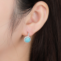 925 argent Larimar ensembles de bijoux fins cerceaux boucle sans couture enchantement pendentif couches profondeur captive compétence experte chaque forme