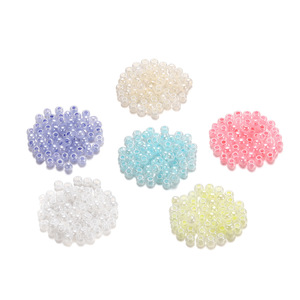 ลูกปัดแก้วเม็ดกลมขนาด 2 มม. สีลูกกวาด สำหรับทำเครื่องประดับ วัสดุงานฝีมือ DIY - Product Image 2
