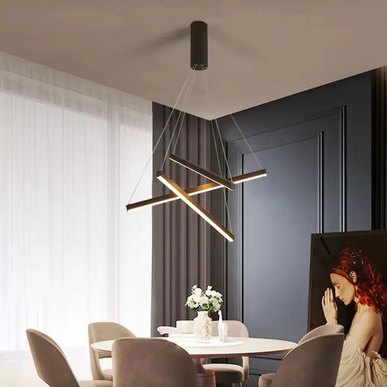 Modern Acrylic lines Chandeliers Ceiling lamp Minimalist Lighting House LED Pendant Light