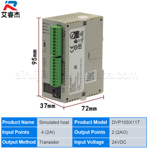 คอนโทรลเลอร์แบบตั้งโปรแกรมได้ DVP10SX11R ของแท้ใหม่เอี่ยม รุ่น DVP10SX11T ชุด CPU โฮสต์ 24VDC โมดูล IO 10 จุด โมดูลขยาย CPU - Product Image 3