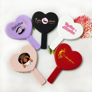 Bán Buôn Mỹ Phẩm Trang Điểm Gương Cầm Tay Với Tay Cầm Tay Nhựa Nhỏ Gương Túi Duy Nhất Hai Mặt Logo Riêng Gương - Product Image 5