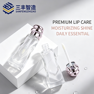 Twisted Rose Gold Cap Waist Shaped Clear <b>Lip</b> <b>Gloss</b> Tube Empty Liquid Lipstick Container - Product Image 2