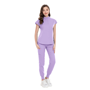 Fabricant Hôpital Femmes Gommage Polyester Respirant 2 Pièces Logo Personnalisé Docteur Dentaire Jogger Soins Infirmiers Scrubs Uniformes Ensembles - Product Image 6