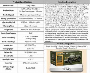 Auto RC Crawler 2.4G in Scala 1:10, Modello di Camion <span class=keywords><strong>Militare</strong></span> Simulato per Bambini - Product Image 6