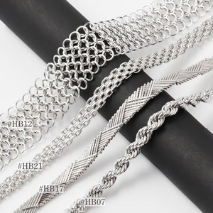 18K 14K Brass Ag925 925 <b>Silver</b> French <b>Rope</b> Silk Handmade Fashion Necklace Elegant Mesh <b>Chain</b> - Product Image 1