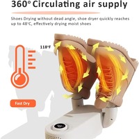 Séchoir à chaussures ultraviolet, chauffe-bottes et souffleur de chaleur, machine de séchage de chaussures efficace avec minuterie intelligente, pliable, élimination des odeurs