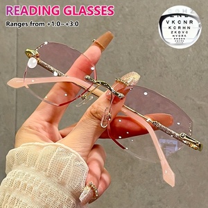 Lunettes de <span class=keywords><strong>lecture</strong></span> œil-de-chat sans monture unisexe, anti-lumière bleue, tendance et luxueuses, en polycarbonate, couleur <span class=keywords><strong>classique</strong></span> - Product Image 1