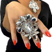 Nouvelle bague tendance et accrocheuse, style européen et américain, avec strass vintage exquis, accessoire transfrontalier pour téléphone portable
