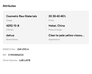 Lauramidopropil Betaína (LAB LAPB) 30% 35% 45% Materia Prima Cosmética Líquida - Product Image 6