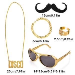 Ensemble d'accessoires de vêtements hippie des années 60 et 70 pour hommes Accessoires de fête sur le thème hippie disco - Product Image 2
