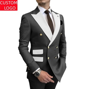 Trajes de <span class=keywords><strong>Hombre</strong></span> Transpirables de <span class=keywords><strong>Talla</strong></span> <span class=keywords><strong>Grande</strong></span> con Doble Botonadura, <span class=keywords><strong>Traje</strong></span> <span class=keywords><strong>Formal</strong></span> de Negocios de 2 Piezas para Hombres Altos y de <span class=keywords><strong>Talla</strong></span> <span class=keywords><strong>Grande</strong></span>, Tallas Hechas a Medida de Fábrica - Product Image 2