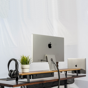 Étagère en bois SAMDI avec support pour ordinateur portable, support pour moniteur avec organisateur d'étagères, étagère de bureau esthétique - Product Image 6