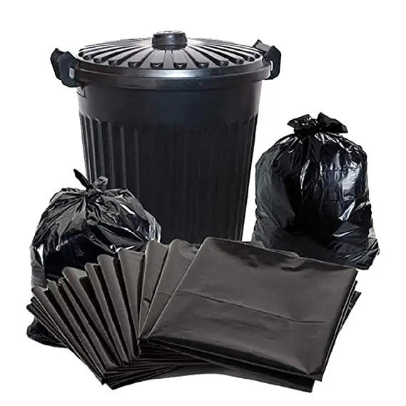 Heavy Duty Refuse Sacks Large Size 60L Chicken Black Garbage Bag for Public Trash Can