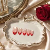 Y147 Kaixin – Nouveauté : Kit de 10 faux ongles réutilisables en acrylique, couleur mauve œil de chat français, forme amande courte, à presser