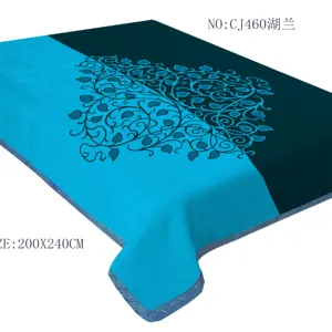Manta raschel con estampado de flores, manta de tacto suave de fábrica wuxi, 160x220cm