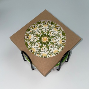 Sous-verres carrés 10x10cm en céramique mate non émaillée, design personnalisé, avec support en liège absorbant l'eau, impression UV - Product Image 3