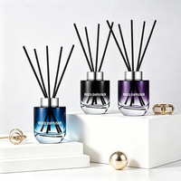 Diffuseur de parfum d'ambiance en verre dégradé avec bâtonnets noirs pour chambre, salon, salle de bain, bureau