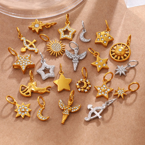 จี้รูปดาวพระจันทร์นางฟ้าหลากหลายรูปแบบ ชุบสแตนเลส สำหรับทำสร้อยคอ - Product Image 1