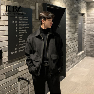 Veste décontractée en velours côtelé en laine, col montant, style <span class=keywords><strong>anglais</strong></span>, coupe ample, tendance coréenne, élégante, pour <span class=keywords><strong>homme</strong></span>, automne - Product Image 1