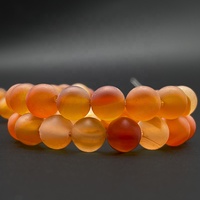 Perles en pierre naturelle mate orange cornaline pour la fabrication de bijoux, perles rondes en agate orange de 10 mm