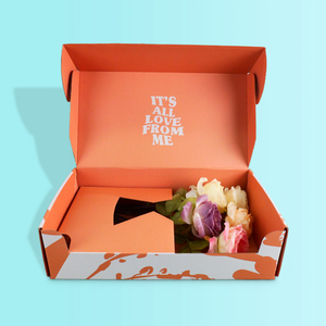 Wencai Tùy Chỉnh In Ấn Đẹp Sang Trọng Nắp Và Cơ Sở Hộp Hoa Có Thể Gập Lại Màu Đen Màu Hồng Giấy Quà Tặng Bưu Phẩm Vận Chuyển Hộp Cho Hoa - Product Image 1