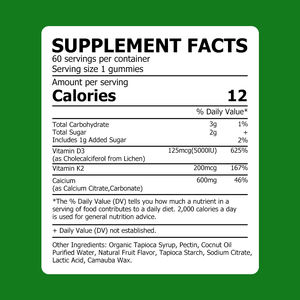 Più venduto di calcio olio di cocco integratore alimentare alto assorbibile aiuta a migliorare la densità ossea vitamina D3 K2 Gummies - Product Image 2