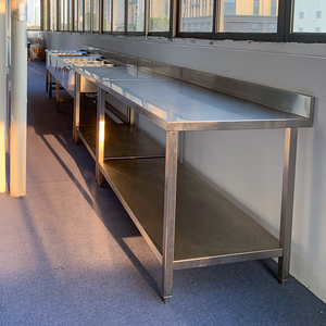 HELAXEN Ticari Paslanmaz Çelik Tezgah Ayarlanabilir Yükseklikli Ayaklar 300kg/m Yük Kapasitesi-Mutfak Hazırlık İstasyonu Temiz Hijyenik - Product Image 4