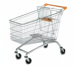 Chariot durable zingué argenté de chariot à provisions du marché russe 100L avec la structure de maille réglée de bébé - Product Image 5