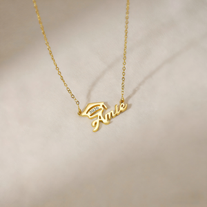 Regali di Laurea <span class=keywords><strong>per</strong></span> Lei, Collana Personalizzata con Nome e Cappello di Laurea, Gioielli <span class=keywords><strong>per</strong></span> Ragazze - Product Image 4