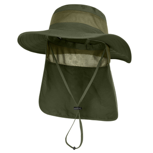Sombrero de <span class=keywords><strong>pescador</strong></span> para el sol con solapa en el cuello, gorra Boonie de malla plegable de verano, sombrero de pesca de cubo de secado rápido para hombres - Product Image 1
