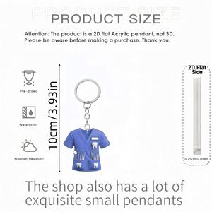 Acrylic Dentist Uniform <b>Custom</b> Name Car Mirror Ornament Teeth Dental Dentist Ornaments <b>Keychain</b> for Vehicles Bags Family Pendant - Product Image 4