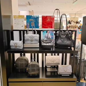 Vendita calda altezza regolabile espositore borsa in acciaio inox doppia testa espositore negozio personalizzato - Product Image 3