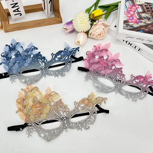 Masques en dentelle dorée pour femmes, très demandés, pour les fêtes, masques en dentelle décoratifs, colorés, élégants, masques de mascarade - Product Image 2