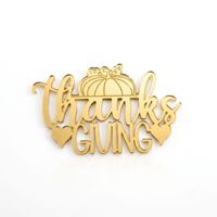 Neuheit: Quadratischer Goldspiegel-Buchstaben-Kuchenaufsatz aus Acryl für Thanksgiving-Party-Cupcake-Dekoration Camilla