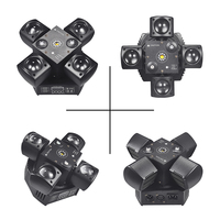 Mini projecteur de scène RGB à quatre bras avec faisceaux rotatifs pour DJ, discothèque, bar, club et événements de mariage