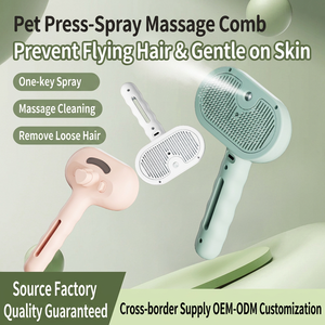 Peigne pulvérisateur électrique blanc pour enlever les poils d'animaux, brosse anti-poils rechargeable pour le toilettage des chats et des chiens - Product Image 2