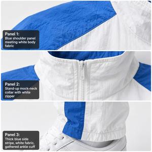 Ensemble de survêtement pour <span class=keywords><strong>homme</strong></span> <span class=keywords><strong>en</strong></span> tissu performant, avec empiècements contrastants, col montant, fermeture éclair intégrale, respirant, léger, pour entraînement sportif, logo personnalisé - Product Image 6