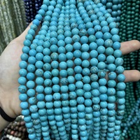 Perles rondes en howlite turquoise en vrac pour la fabrication de bijoux
