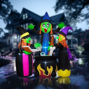 Vendita diretta in fabbrica decorazione stagionale di Halloween gonfiabile tre <span class=keywords><strong>streghe</strong></span> con giardino a LED/prato/festa/evento al coperto all'aperto - Product Image 1
