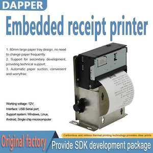 Impresoras Térmicas de Recibos Integradas de 80 mm y 12 V con Bandeja de Papel Grande, Máquina de Impresión de Facturas con Cortador Automático - Product Image 2