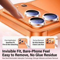 Protection d'objectif d'appareil photo en verre trempé anti-rayures de qualité 9H Full HD pour téléphone portable 17, 14, 15, 16e16, 13 Pro Max